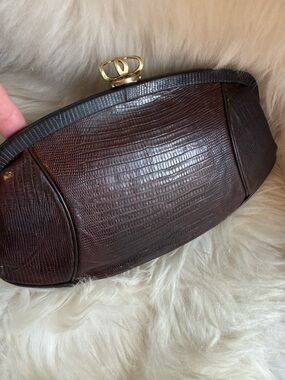 Vintage 1950s Exotic Lizard Skin Clutch